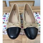 Jeffrey Campbell  Arabesque Cap Toe Flats Natural Black Leather 7.5 Lightly Worn Photo 5