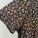 ZARA Leopard Print Black Base Crewneck T-Shirt High Low XL Photo 3