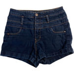 Refuge Women’s Denim Shorts Size 4 Faux front pockets dark wash Photo 0