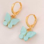 Urban Outfitters Aqua Butterfly Earrings Photo 0
