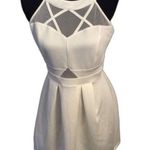 Sweet Storm White Sleeveless Skater Dress Peek a Boos Stretch Size L Photo 0