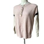 Madewell  Striped Bowden Henley Sweater in Coziest Yarn, Sz XS Photo 4