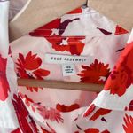 Free Assembly Floral Wrap Shirt Dress Womens XS White Red Photo 9