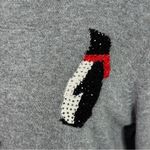 Westport ‎ 1962 Rhinestone Penguins Sweater Grey Medium Lightweight Crewneck Photo 4