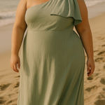 Sachin + Babi  One shoulder Chelsea Gown Ice‎ Blue Size 20W Photo 0