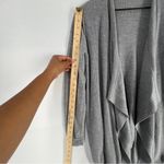 Theory  Merino Wool Winxie Gray Ribbed Knit Draped Open Front Cardigan Size M Photo 12