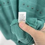 Ming Wang  Stud Trim Tonal‎ Stripe Knit Dress Knee Length Turquoise Size Medium Photo 9