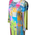 Trina Turk Silk Colorful Abstract Mini Shift Dress Sz 0 Designer Preppy Resort Photo 3