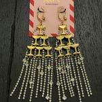 Piper  K Champagne Martini Gold Diamond Dangle Drop Chandelier Earrings NWT Photo 0