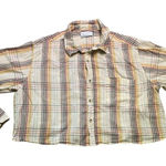 Urban Outfitters  Cropped Plaid Long Sleeve Button Down Top Photo 0