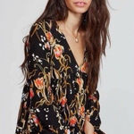 Free People Bella Floral Print Tunic Oversize Loose Colorful Blouse Boho Size XS Photo 0