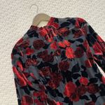 The Kooples NWOT  Painted Roses Burnout Velvet Mini Dress Long Sleeve Size 0 Photo 9