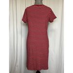 Marsh Landing USA Flag Shirt Dress Red Striped Size M Dress Short Sleeves Stretch 100% Cotton Photo 2