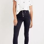 Madewell 9" High-Rise Skinny Jeans in Berkeley Black Button Fly H3026 Size 25 Photo 10
