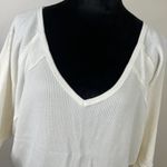 Free People  Santa Clara Waffle Knit Thermal Long Sleeve Top in Alabaster White Photo 6