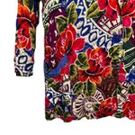 VTG Lawrence Women Button Blazer Jacket 2X Multicolor Floral Abstract Artsy Red Photo 2