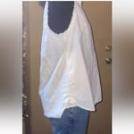 Free People Linen tunic Vest Womens Medium Button Down Fringe Boho Natural Top Photo 7