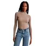 Abercrombie & Fitch size small Light brown mock / Turtleneck Sweater Bodysuit Photo 4