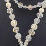 Clear Faceted Glass Crystal Bead Tassel Necklace Photo 10