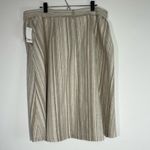 Bar III  Tan and Cream Linen Striped Midi Skirt Tie Front 16W NWT Photo 6