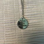 Paparazzi NWT Sliver short “Peace Love Freedom” necklace Photo 1