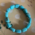 Southwestern Mixed Lot Turquoise Howlite Stretch Bangle Bracelets Set Blue Photo 1