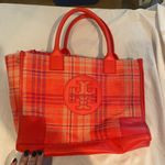 Tory Burch Pink Plaid Tote Photo 0
