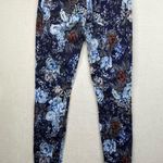 7 For All Mankind High-Waist Skinny Jeans Blue Duchess Garden Print Size 28 Photo 7