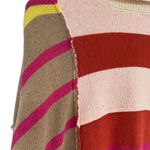 Love Riche  Colorful V-Neck Knitted Boho Slouchy Cropped Striped Sweater Large Photo 3