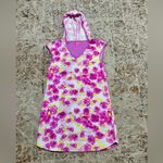 Betsey Johnson  Floral Hooded Swim Suit Cover Up Pink Rose Blossom size S Photo 5