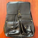 Authentic Leather Bag pack Purse Black Photo 0