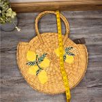 J Jill Lemon Braided Market Woven Rattan Basket Circle Round Purse Handbag NWT Yellow Photo 9