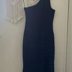 Cinq à Sept Cinq a Sept Dulcina One Shoulder Asymetrical Black Midi Dress NWT Photo 2