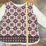 Van Heusen Women's Geometric Pattern 3/4 Sleeve V-Neck Blouse XXL Photo 4