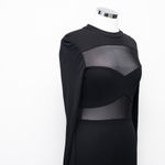 STAUD  Falcon Mesh Panel Long Sleeve Maxi Dress Black Size M Photo 6