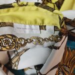 Ny&co NY& Turquoise Baroque ¾ Sleeve Button Down Size Small Photo 4