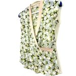 CAbi  Butterfly Blouse Womens Size Small Short Sleeve Sheer Faux Wrap V-Neck Top Photo 3