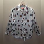 NWOT Vilagallo White Graphic Button Photo 2