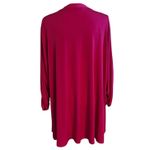 Susan Graver  Plus Size 3X Liquid Knit Cardigan Dark Pink Ruched Sleeves Photo 1