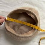 Vintage tan wool beret Cute pom Pom Pink Photo 4