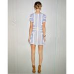 Lovers + Friends  Cassidy Mini Dress Bella Scarf Print V-Neck Blue White Sz XS Photo 2