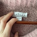 Velvet Graham and Spencer Ava Sweater Alpaca Cable Knit Collared Blush Large Pink Photo 4