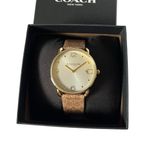 Coach Elliot women’s watch with canvas-leather wristband and gold tone case Photo 2