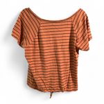 Sanctuary  Anthropologie Rust Striped Short Sleeve Top Photo 1