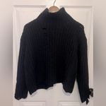 PPLA  Women’s Black Chunky Knit Distressed Detail Turtleneck Fonda Sweater Photo 1