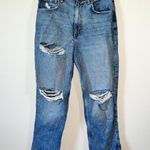 Free People We The Free - Lita Light Wash Distressed High-Waisted Slim Leg Jeans Photo 1