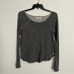 Free People  Beach Gray Knit Long Sleeve Top One Size Photo 1