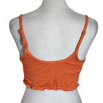 Aerie Orange Cropped Bikini Top NWT Size Medium Orange Textured Swim Top Photo 1