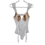 Fredrick’s of Hollywood Monica Michelle White Sheer Lingerie Bodysuit garter XL Photo 1