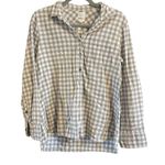 J.Crew Women's Boy Fit Gingham Popover 3/4 Shirt Photo 1